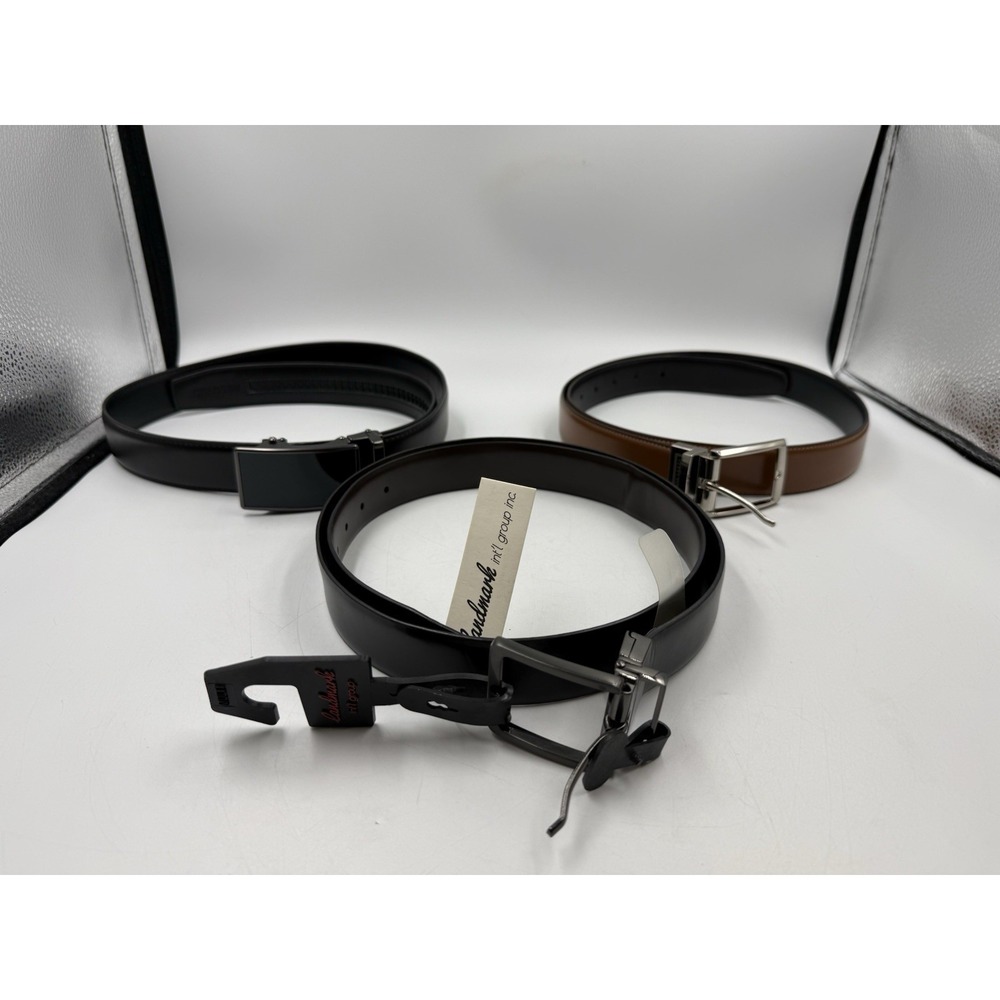 Men's Classic‎ Leather Belt Lot - 34 to 42 - Landmark, Chaoren, Perry Ellis